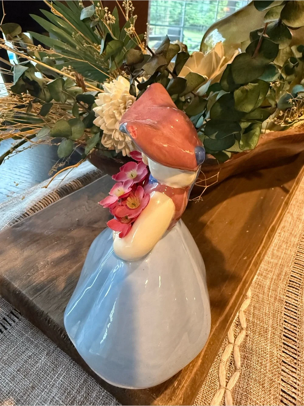 Vintage Dutch Girl Flower Bud Vase Goldammer California Pottery 6in Kitschy MCM